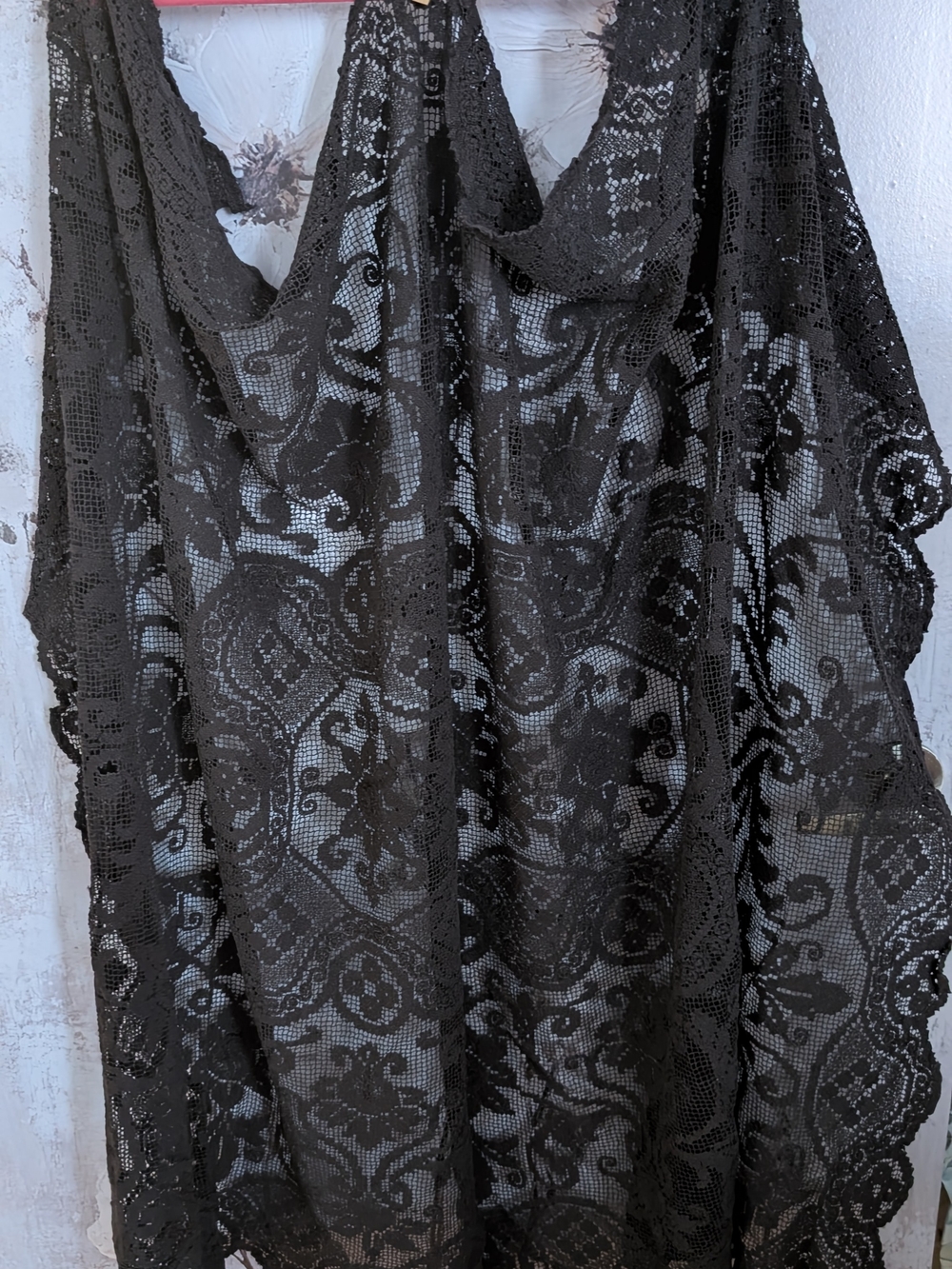 Black Floral Lace Tablecloth